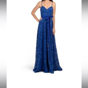 Elegant Blue Lace Maxi dress by reneruiz